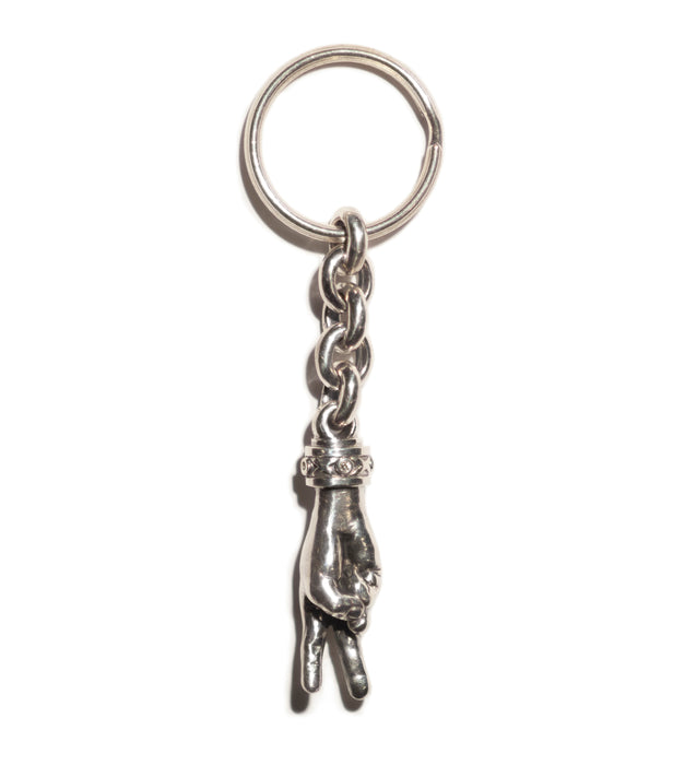 THE PEACE SIGN L TRISTAN & ISOLDE 925 SILVER PENDANT VS DIAMONDS BRAGE LINK KEYCHAIN