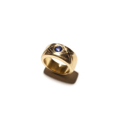 THE TRISTAN & ISOLDE 1 NB 750 YELLOW GOLD BLUE SAPPHIRE RING