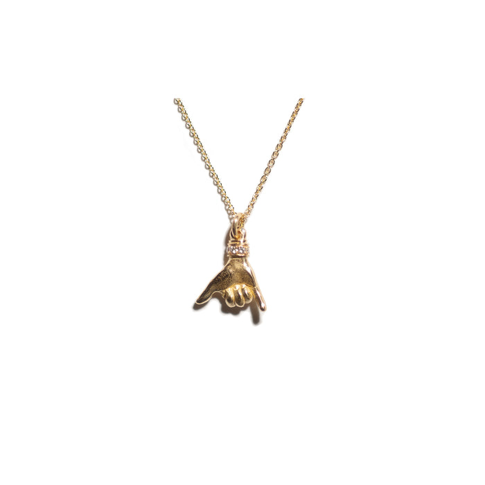 THE SHAKA XS 750 YELLOW GOLD AURORA CUFF NECKLACE VS DIAMONDS