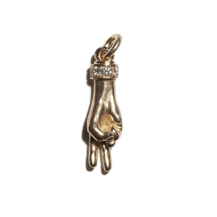 THE PEACE SIGN S 750 YELLOW GOLD AURORA CUFF PENDANT VS DIAMONDS
