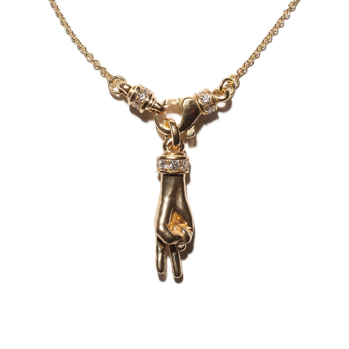 THE PEACE SIGN S 750 YELLOW GOLD AURORA CUFF NECKLACE VS DIAMONDS