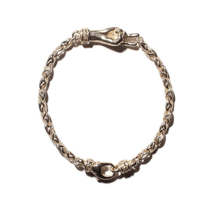 THE PEACE SIGN S TRISTAN S LINK BRACELET 925 SILVER S/M TRISTAN & ISOLDE CLASP VS DIAMONDS