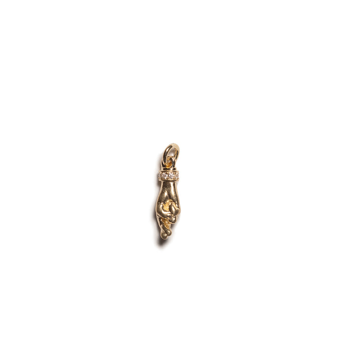 THE CROSSED FINGERS XS 750 YELLOW GOLD AURORA CUFF PENDANT VS DIAMONDS