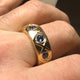 THE TRISTAN & ISOLDE 8 NB 750 YELLOW GOLD RING BLUE SAPPHIRES