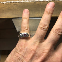 THE TRISTAN & ISOLDE 3NB 750 YELLOW GOLD RING PINK SAPPHIRE