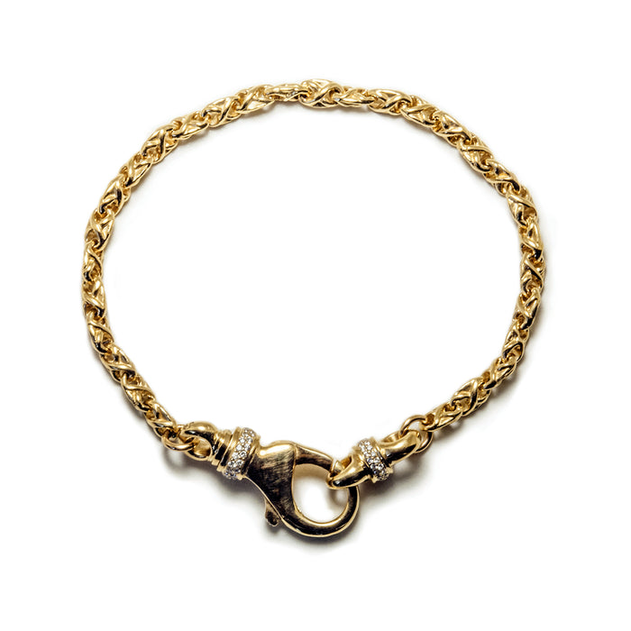 THE TRISTAN & ISOLDE S LINK BRACELET 750 YELLOW GOLD L HEMERA CLASP VS DIAMONDS