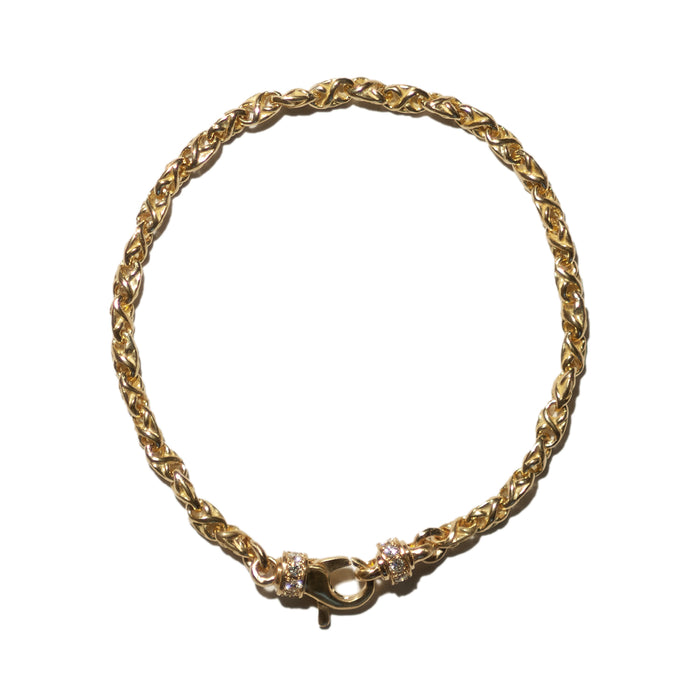 THE TRISTAN & ISOLDE S LINK BRACELET 750 YELLOW GOLD S/M AURORA CLASP VS DIAMONDS