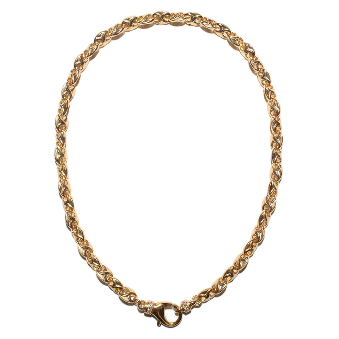 THE TRISTAN & ISOLDE XL LINK CHAIN 750 YELLOW GOLD L AURORA CLASP VS DIAMONDS