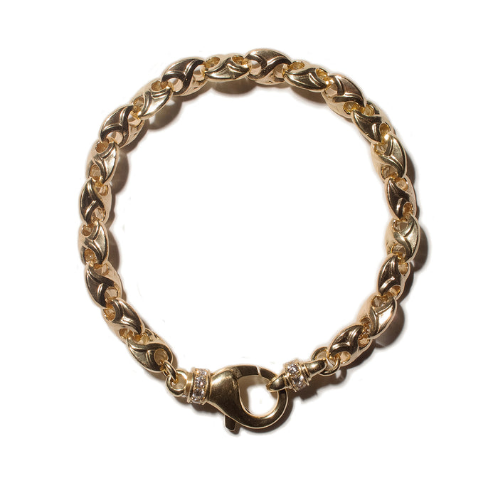 THE TRISTAN & ISOLDE XL LINK BRACELET 750 YELLOW GOLD L AURORA CLASP VS DIAMONDS