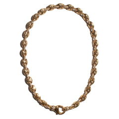 THE TRISTAN & ISOLDE XXLDC LINK 750 YELLOW GOLD AURORA CLASP NECKLACE WITH PAVE' VS DIAMOND CONNECTORS