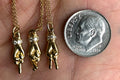 THE CROSSED FINGERS XS 750 YELLOW GOLD AURORA CUFF PENDANT VS DIAMONDS