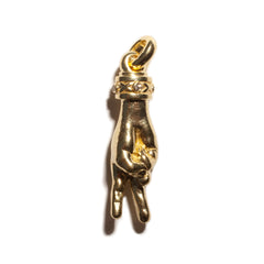 THE PEACE SIGN L SOLID 750 YELLOW GOLD TRISTAN & ISOLDE CUFF PENDANT VS DIAMONDS