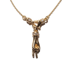 THE PEACE SIGN S 750 YELLOW GOLD AURORA CUFF NECKLACE VS DIAMONDS
