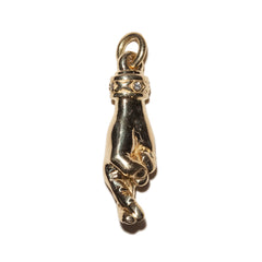 THE CROSSED FINGERS L SOLID 750 YELLOW GOLD TRISTAN & ISOLDE CUFF PENDANT VS DIAMONDS