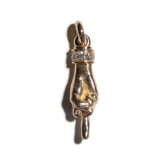 THE SERVANT L SOLID 750 YELLOW GOLD AURORA CUFF PENDANT VS DIAMONDS