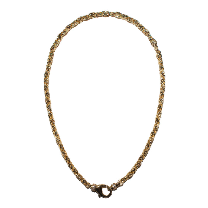 THE TRISTAN & ISOLDE L LINK CHAIN 750 YELLOW GOLD L HEMERA CLASP VS DIAMONDS