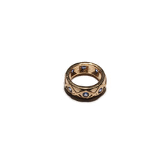 THE TRISTAN & ISOLDE 8 NB 750 YELLOW GOLD RING BLUE SAPPHIRES