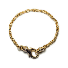 THE TRISTAN & ISOLDE S LINK BRACELET 750 YELLOW GOLD L HEMERA CLASP VS DIAMONDS
